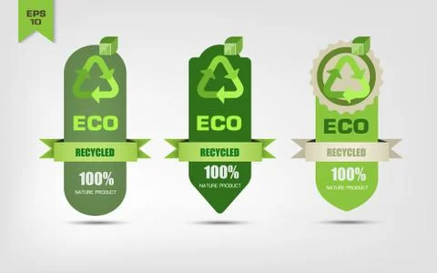 Ecological recycle labels Stock Illustration