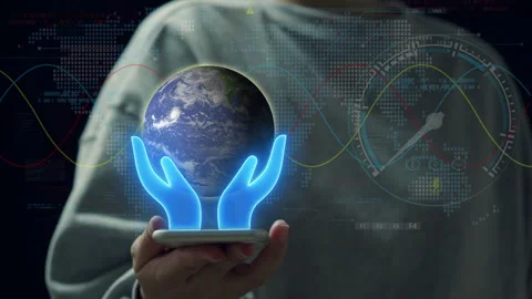 Ecological, renewable energy and save environment concept. Stock Footage 280330989