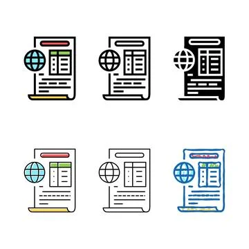 Ecological report color icon variations vector 库存插图