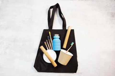 Ecological reusable zero waste items Foto stock
