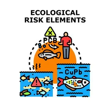 Ecological risk elements threatening environment and food chain 스톡 일러스트
