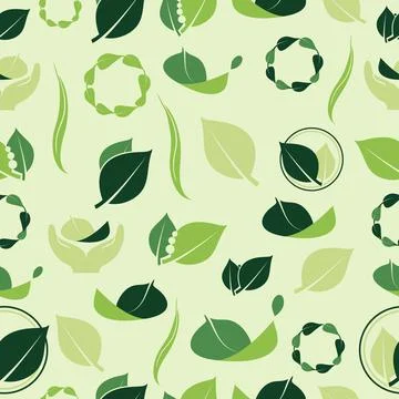 Ecological seamless pattern of environment, bio, healthy style and veganism. Stock Illustration