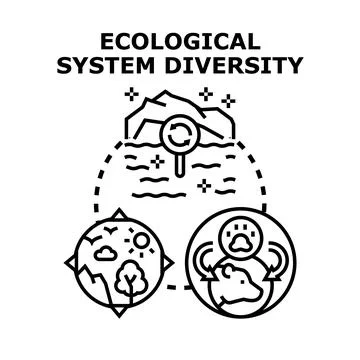 Ecological system diversity concept showing environmental balance Stock Illustration