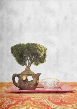 Ecological tea copy space backgroud Stock Illustration