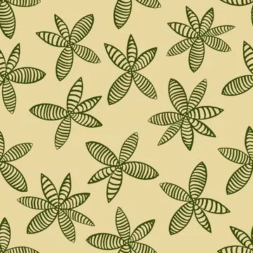Ecological theme for design. Seamless pattern of doodle leaves Stock Illustration