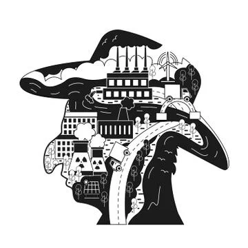 Ecological thinking concept vector illustration Illustrazione stock