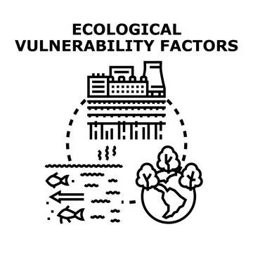 Ecological vulnerability factors vector concept illustration Stock Illustration