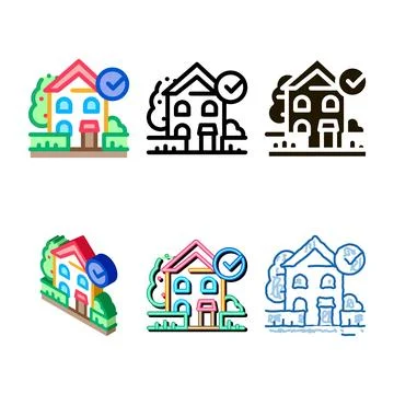 Ecologically clean territory icon vector variations outline Stock Illustration