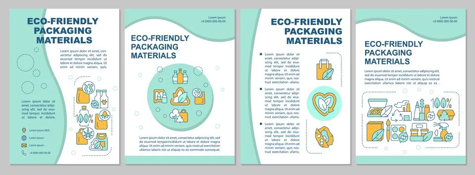 Ecologically friendly packaging brochure template Stock Illustration
