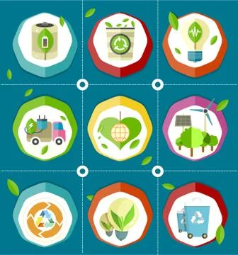Ecologically Save Energy Devices Illustrations Stock Illustration