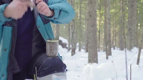 Ecologist closing jars with soil samples 스톡 동영상 105933605