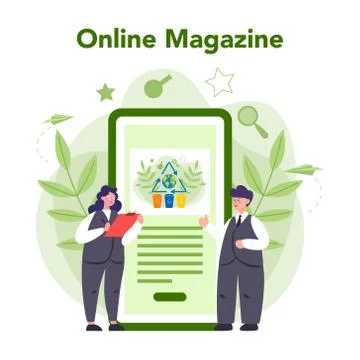 Ecologist online service or platform. Scientist taking care Ilustración de archivo