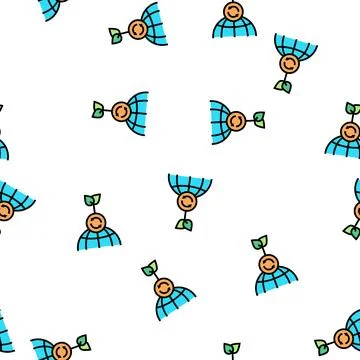 Ecology and energy saving vector seamless pattern Stock Illustration
