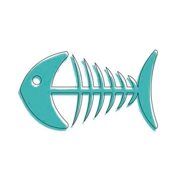 Ecology and Environment icon of fishbone Stock Illustration