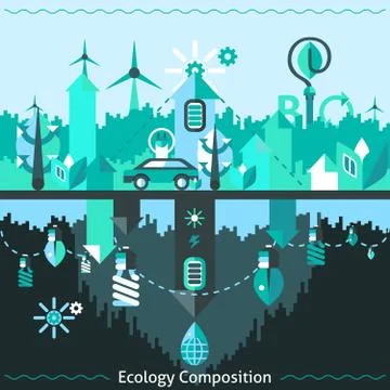 Ecology And Recycling Composition 库存插图
