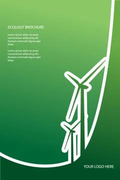 Ecology background eps10 vector design with wind turbines Stock Illustration