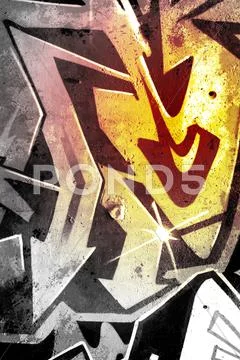 Ecology background over old dirty wall, urban hip hop background gray texture Stock Illustration