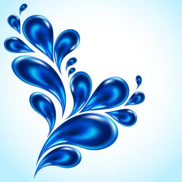 Ecology background - splash blue drops Stock Illustration