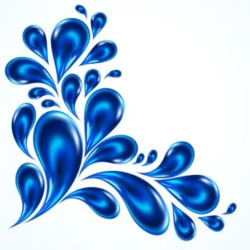 Ecology background - splash blue drops Stock Illustration