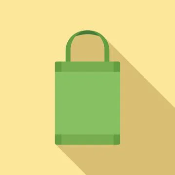 Ecology bag icon flat vector. Eco fabric bag Illustration