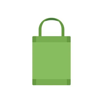 Ecology bag icon flat vector. Eco fabric bag Illustration