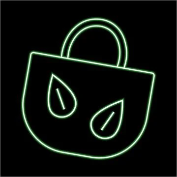 Ecology bag in neon effect Stock Illustration