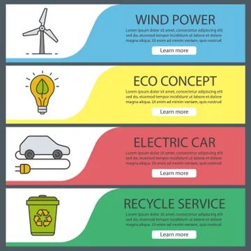 Ecology banner templates set Stock Illustration