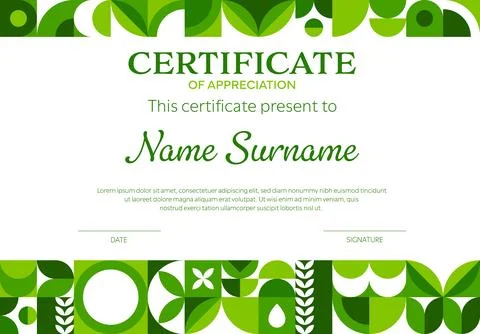 Ecology business certificate geometric pattern Illustrazione stock