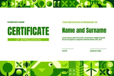 Ecology certificate, environment Bauhaus pattern イラスト素材