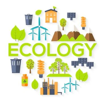 Ecology circle infographics template concept. Icons for your product or design Stock Illustration