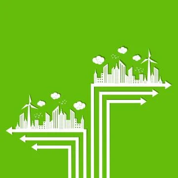 Ecology concept with arrow Stock Illustration