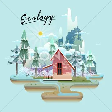 Ecology concept design Stock Illustration