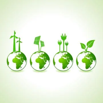 Ecology concept with earth stock vector Stock Illustration