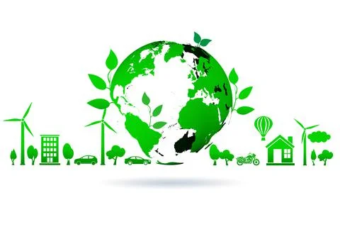 Ecology concept with ecological elements Stock Illustration