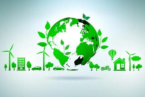 Ecology concept with ecological elements Stock Illustration