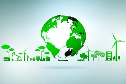 Ecology concept with ecological elements Stock Illustration