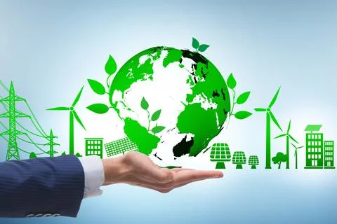 Ecology concept with ecological elements 库存照片