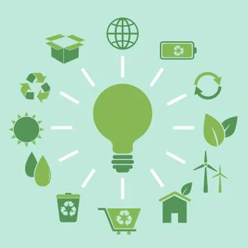 Ecology concept idea in flat style Stock Illustration