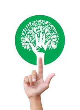 Ecology concept - leaf design element made from icons and signs Stock Photos