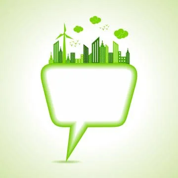 Ecology concept with message bubble Stock Illustration