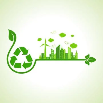 Ecology concept with recycle icon  - vector illustration Stock Illustration