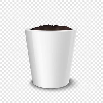 Ecology concept. Vector background with sprout in a white flower-pot, isolated  Stock Illustration