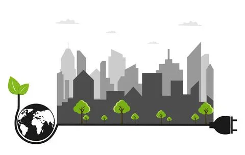 Ecology concept,the world is in the energy saving light bulb green Stock Illustration