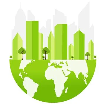 Ecology concept,the world is in the energy saving light bulb green Stock Illustration