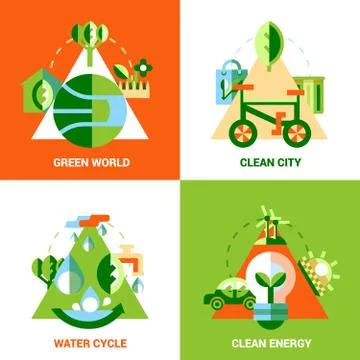 Ecology Design Concept Set Stock-Illustration