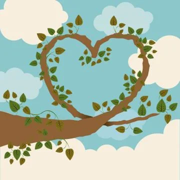 Ecology design over cloudscape background, vector illustration Illustration