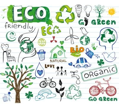 Ecology drawings Stock Illustration