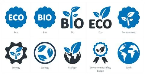 Ecology as eco, bio, environment Stock Illustration