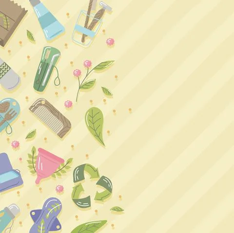 Ecology elements and leafs Stock Illustration