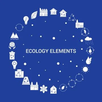 Ecology Elements Icon Set. Infographic Vector Template 스톡 일러스트